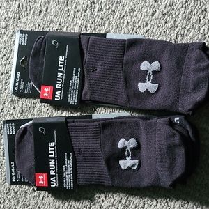 Under Armour 2 pairs UA Run Lite double tab socks LG